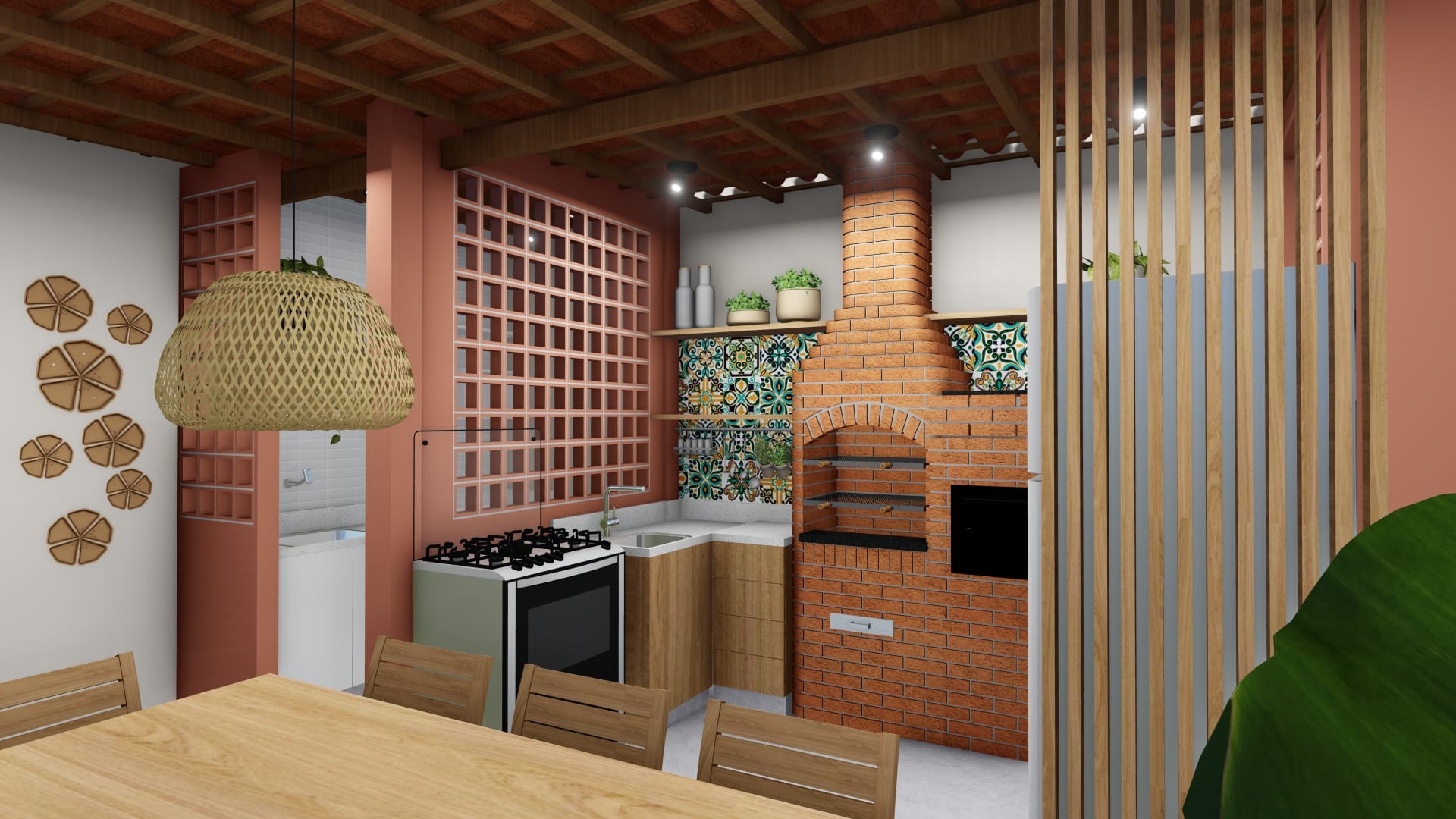 Projeto Arquitetura Área gourmet com churrasqueira